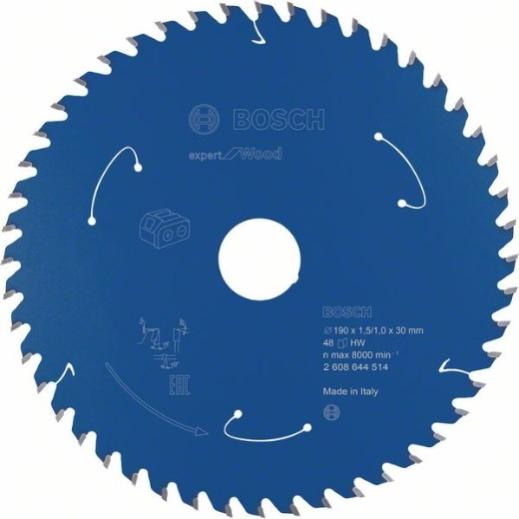 Bosch Lame de scie circulaire Expert for Wood 190 x 1,0 x 30 mm - 48 dents pour bois ( 2608644514 ) 4
