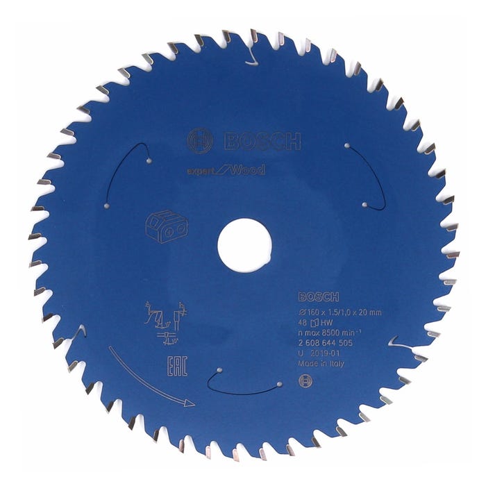 Bosch Lame de scie circulaire Expert for Wood 160 x 1,0 x 20 mm - 48 dents pour bois ( 2608644505 ) 0