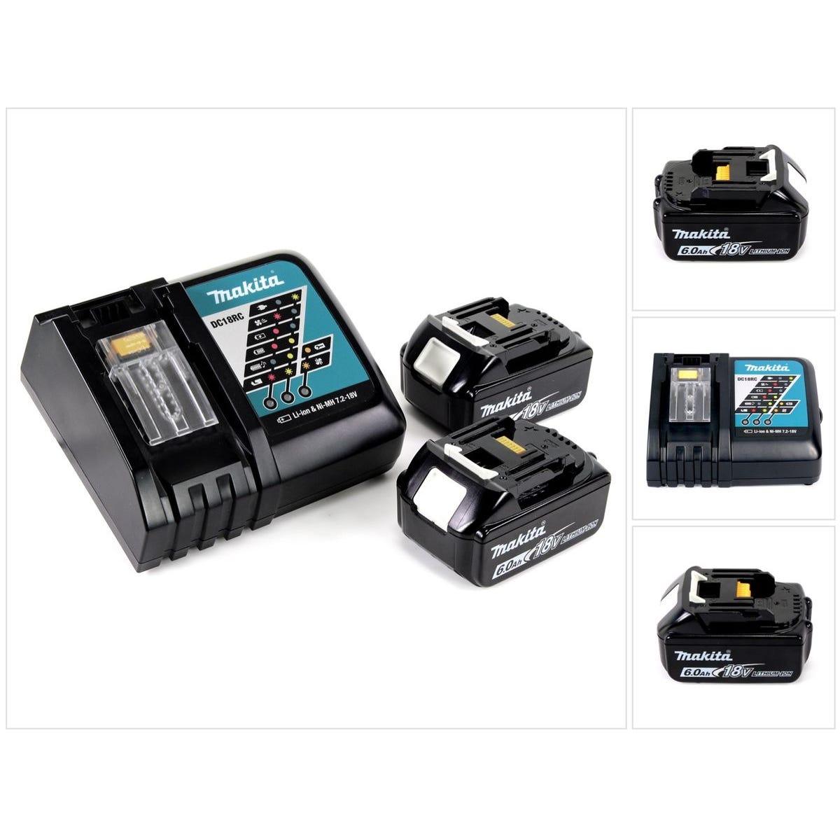 Makita Kit Power Set avec 2x Batteries BL 1860 B 6,0 Ah 18 V + Chargeur rapide DC 18 RC 4