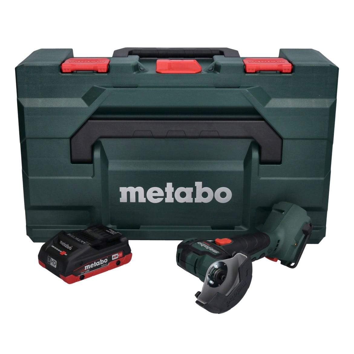 Metabo Meuleuse d'angle sans fil CC 18 LTX Brushless + 1x Batterie 4,0Ah + Coffret de transport MetaLoc - sans chargeur 0