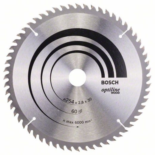 Bosch Lame de scie circulaire Optiline Wood OP WO B 254x30-60 254 mm 60 Dents ( 2608640444 ) 4