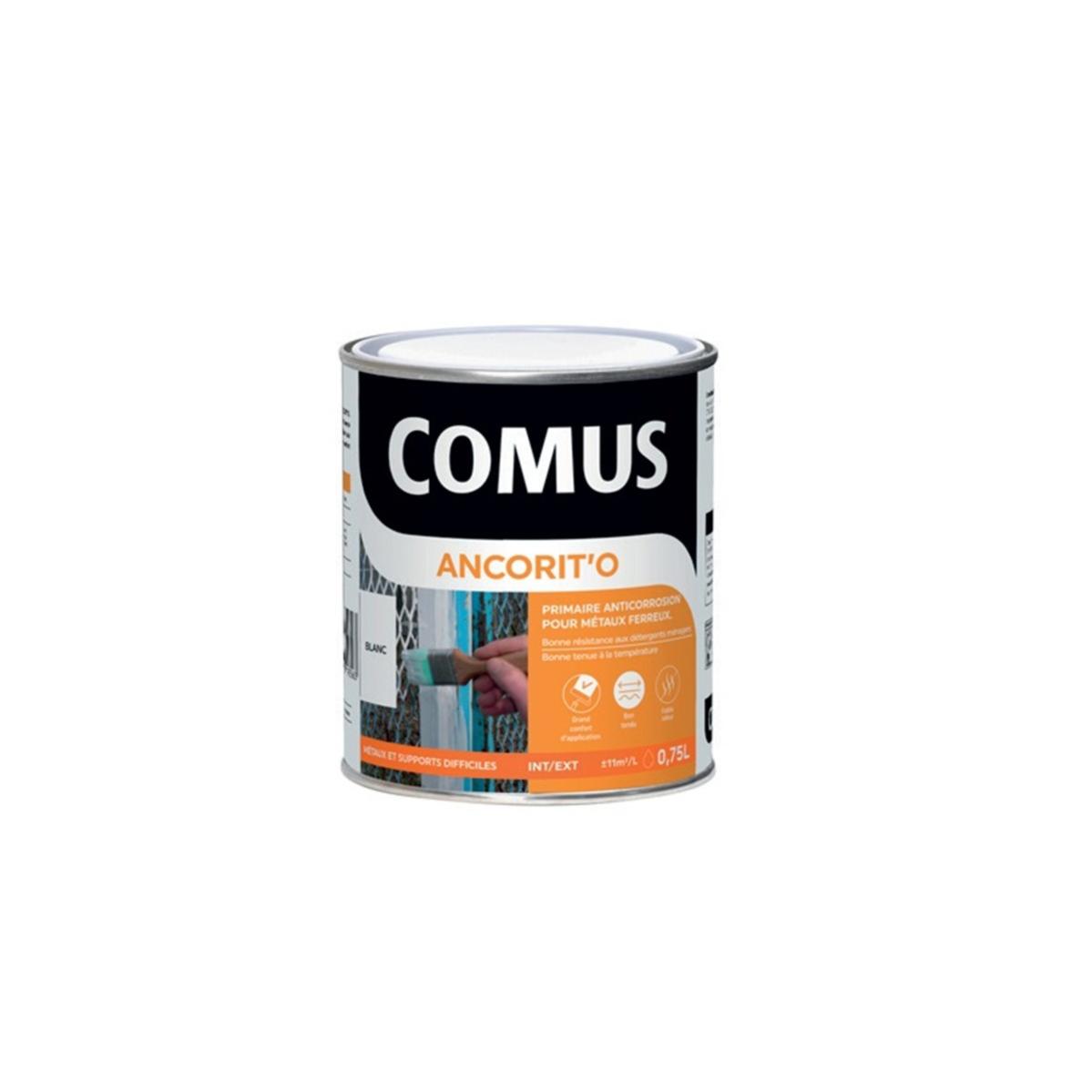 ANCORIT'O 0.75L BLANC - Primaire anticorrosion en phase aqueuse pour supports ferreux - COMUS