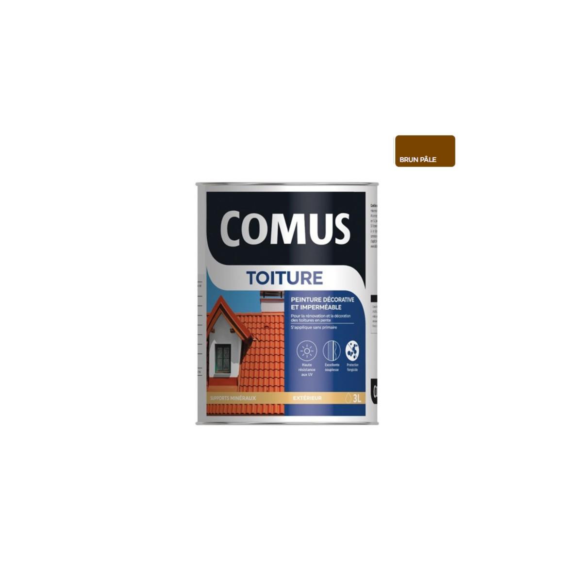 COMUS TOITURE - Brun pâle 3L - Peinture décorative imperméable pour la rénovation des toitures - COMUS