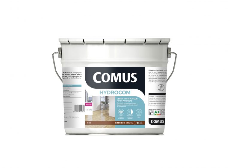 HYDROCOM SATIN - Incolore 10L - Vitrificateur polyuréthane acrylique mono-composant parquets escaliers boiseries - COMUS