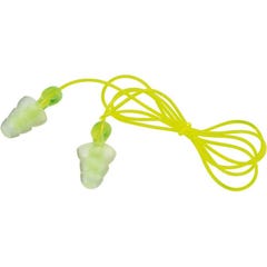 100 paires de bouchons d'oreilles réutilisables Tri-Flange 29db avec cordon 1