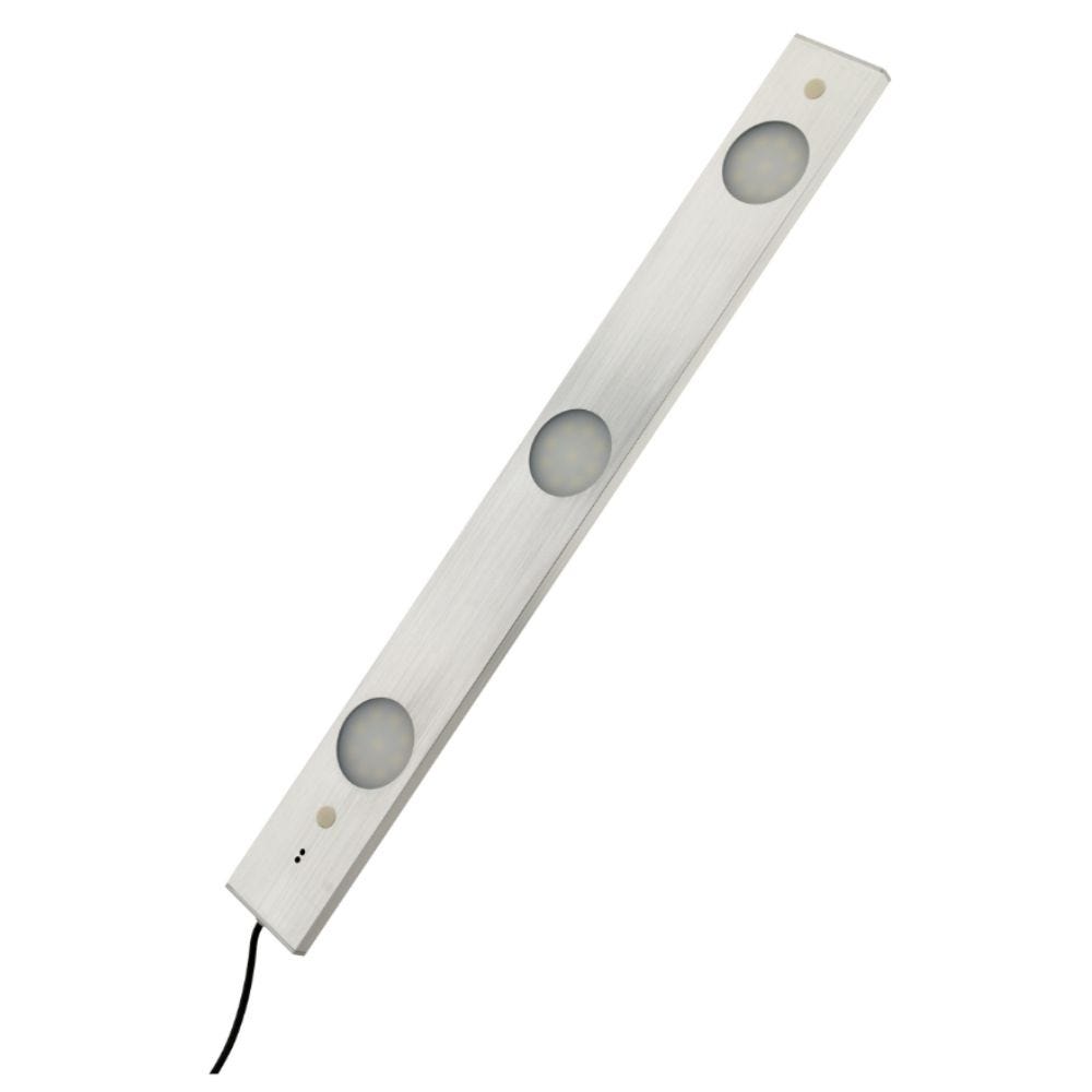 Réglette plate LED 3x 6,2W - Capteur de mouvement - 50cm - Inox brosse 3