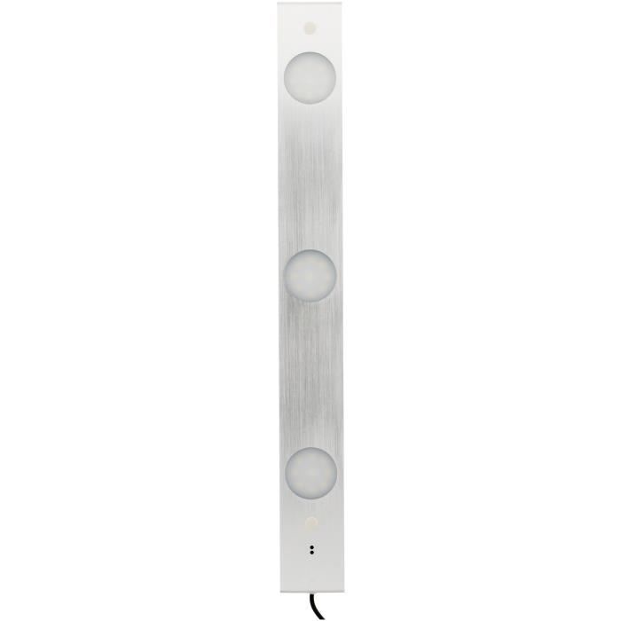 Réglette plate LED 3x 6,2W - Capteur de mouvement - 50cm - Inox brosse 5