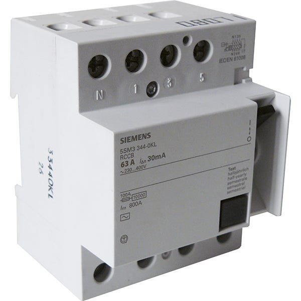 Interrupteur différentiel tétrapolaire 30mA 63A type AC 0