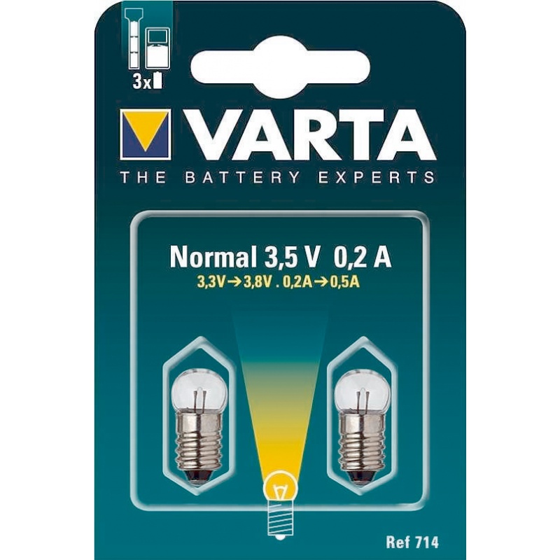 Varta - 2 Ampoules À Visse 3.5v 0.2a Varta