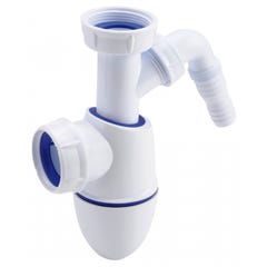 Nicoll Easyphon Siphon avec joint comprimé pour évier, avec raccord pour lave-vaisselle (LM-0224408) 0