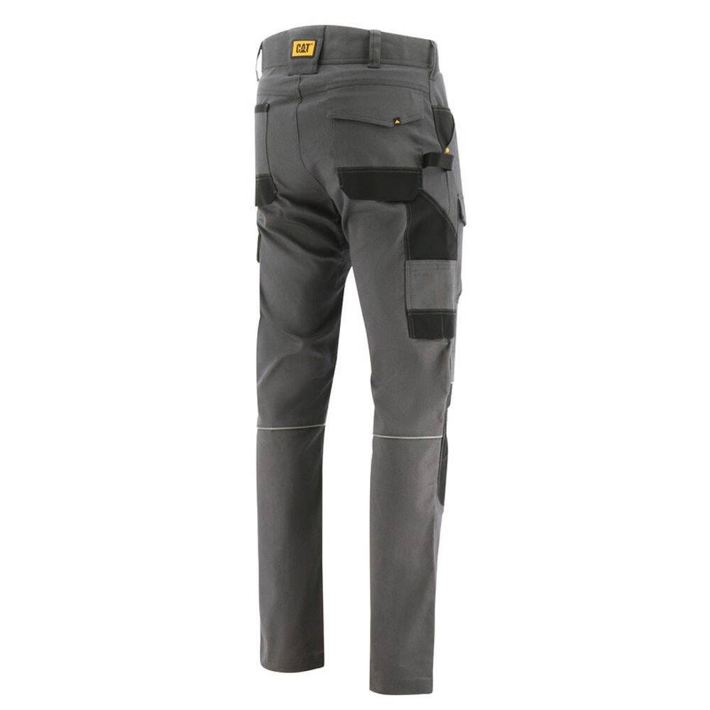 Pantalon de travail stretch imperméable avec poches genouillères Caterpillar TRADES WR Gris / Noir 48 1