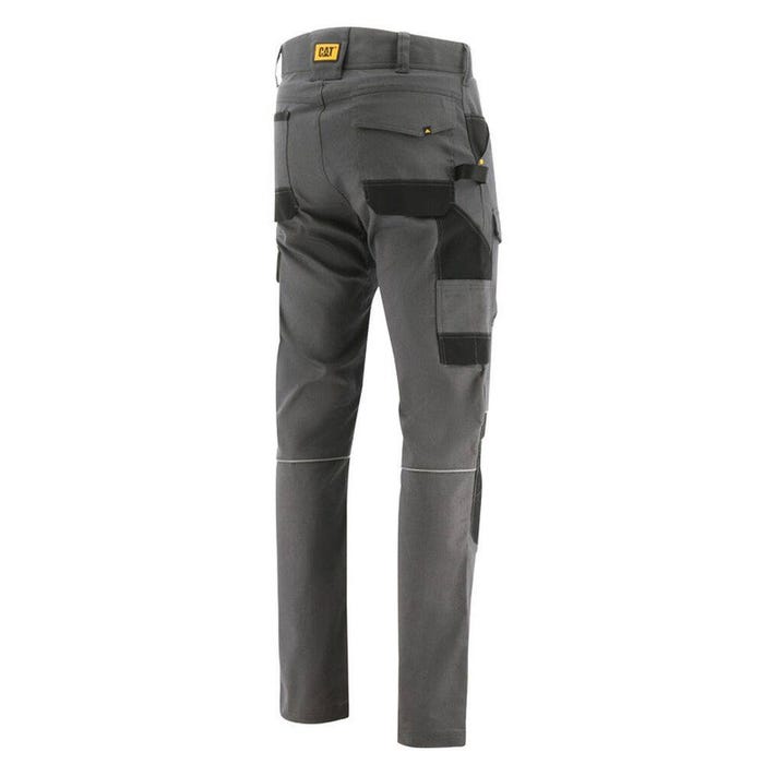 Pantalon de travail stretch imperméable avec poches genouillères Caterpillar TRADES WR Gris / Noir 44 1