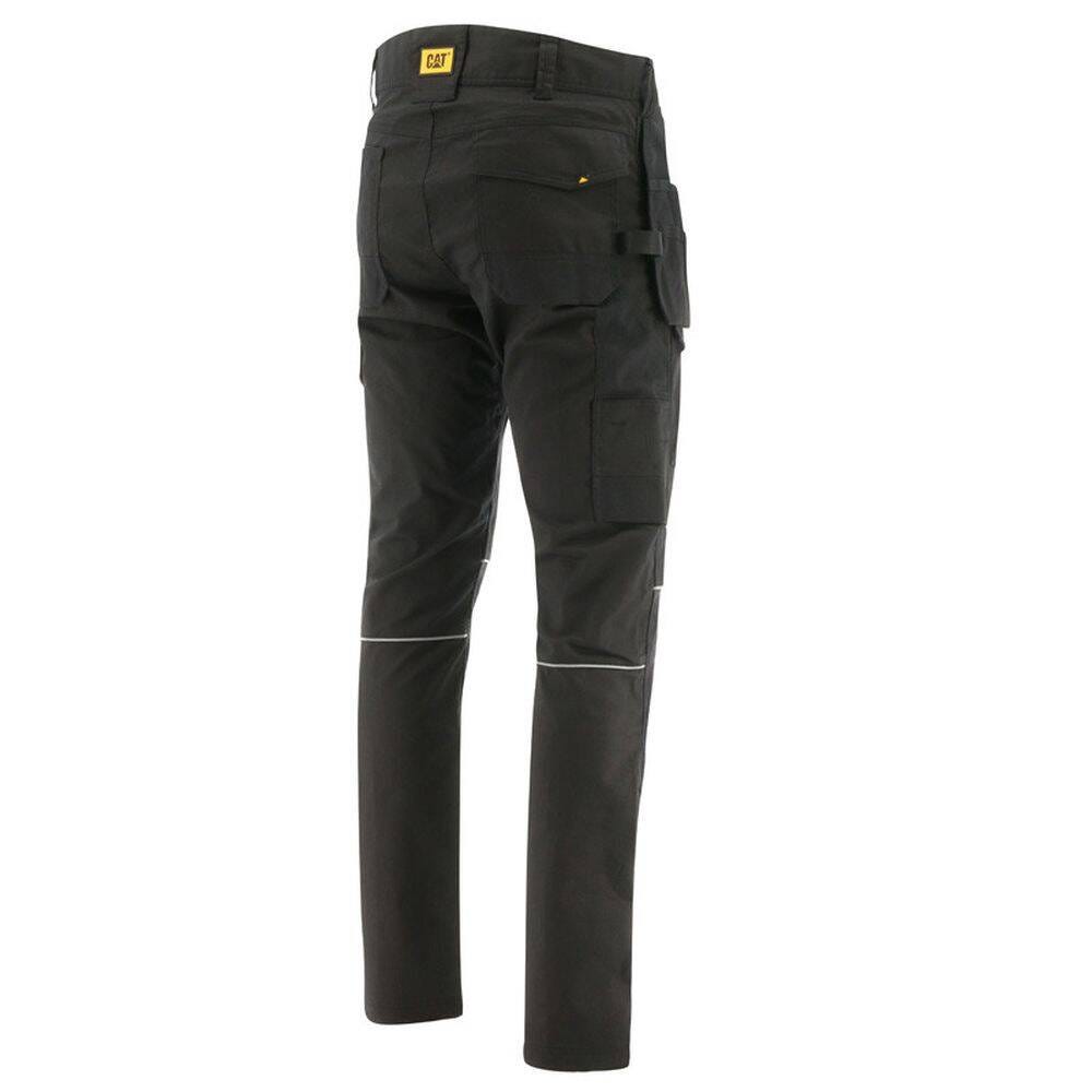 Pantalon de travail avec poches genouillères stretch imperméable Caterpillar TRADE HOLISTER Noir 44 1