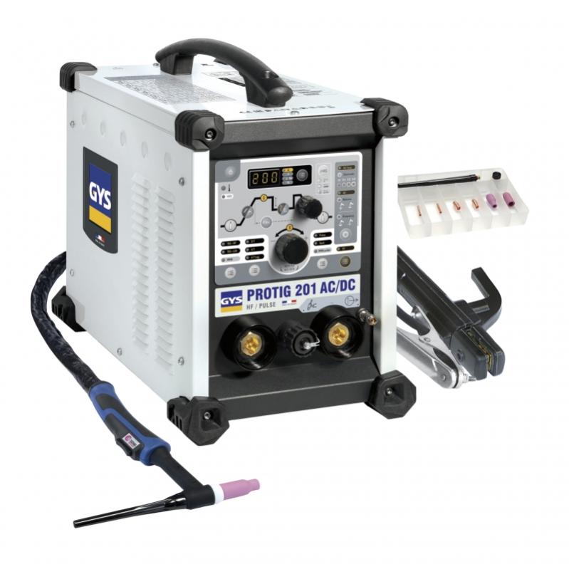 Poste à souder GYS PROTIG 201 AC/DC HF FV avec torche SR 26DB - 4 M