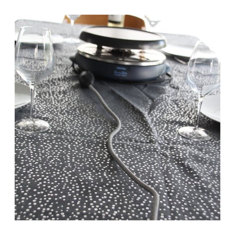 CHACON Prolongateur textile 5m 3x1,5m2 textile cable + noire fiche plate noir/blanc 1