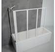 Schulte pare-baignoire rabattable sans percer, 127x75x120 cm, 3 volets + 1 paroi angle,paroi baignoire à coller, verre 3mm transparent, profilé blanc