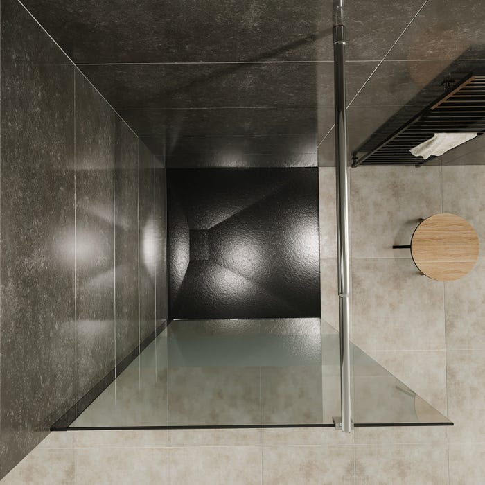 ROMA Paroi de douche à l'Italienne verre 10 mm centre-opaque 160 x 200 cm 1