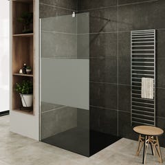 ROMA Paroi de douche à l'Italienne verre 10 mm centre-opaque 130 x 200 cm