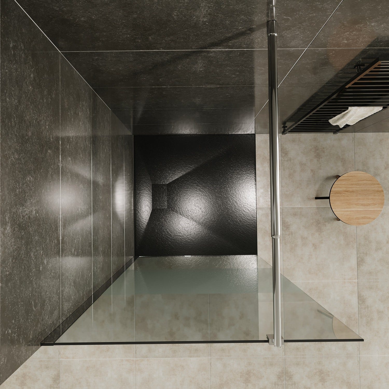 ROMA Paroi de douche à l'Italienne verre 10 mm centre-opaque 170 x 200 cm 1