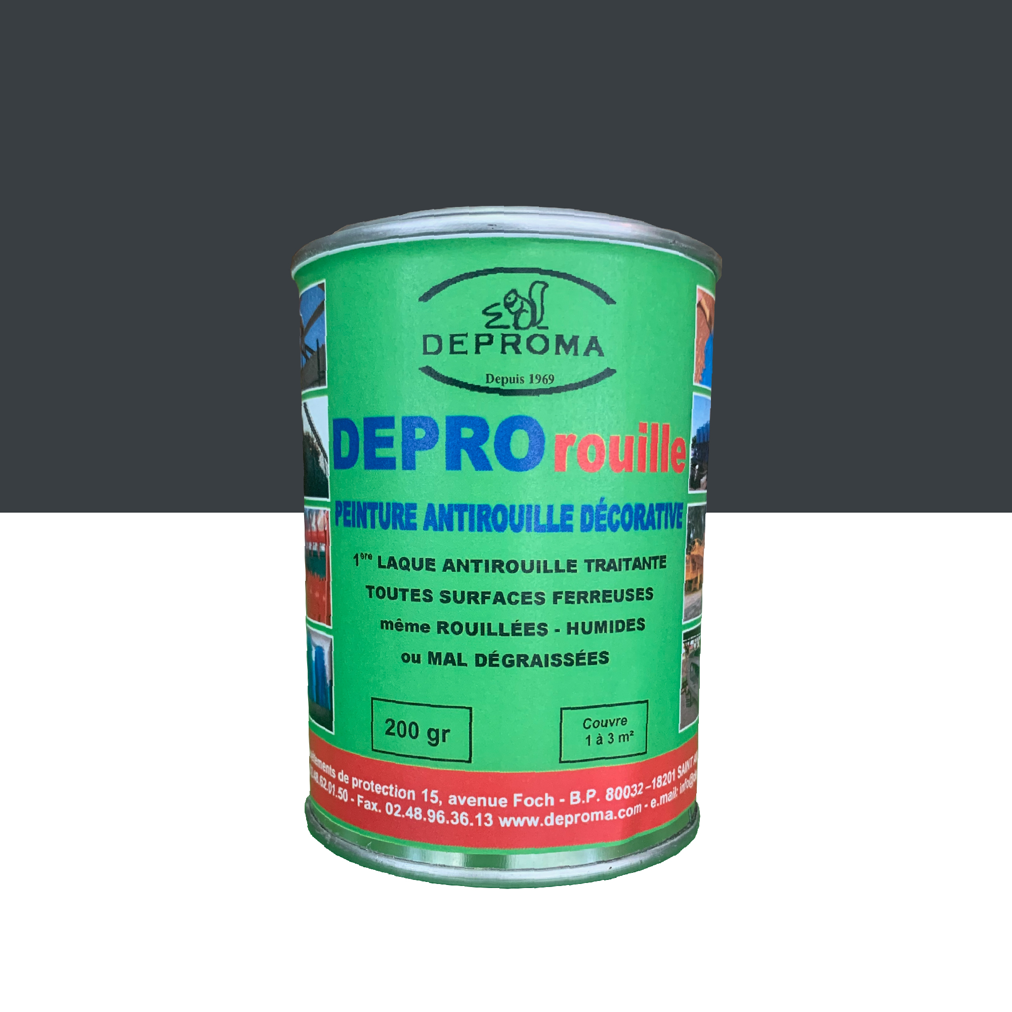 Peinture Antirouille RAL 7016 - Deproma - Gris Anthracite - 0,200kg