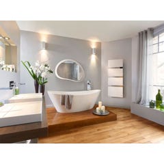 Radiateur sèche-serviettes électrique SYMPHONIK Mât à droite blanc granit/Chêne – THERMOR - 490601 2