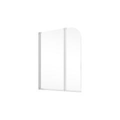 Schulte pare-baignoire pivotant, 114 x 140 cm, paroi de baignoire 2 volets, écran de baignoire mobile, verre 3 mm transparent, profilé blanc 1