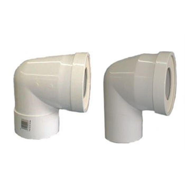 Coude de branchement WC en PVC - Ø 100 mm - avec prise d'aération - Femelle 1