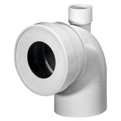 Coude de branchement WC en PVC - Ø 100 mm - avec prise d'aération - Femelle 0