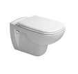 Pack WC suspendu D-CODE - Couleur Blanc - abattant charnières en matériau de synthèse avec frein de chute
