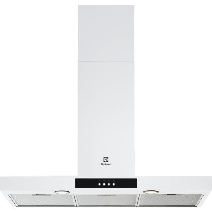 Hotte decorative ELECTROLUX LFT429W - L90cm - Blanche - 3 vitesses - 68dB