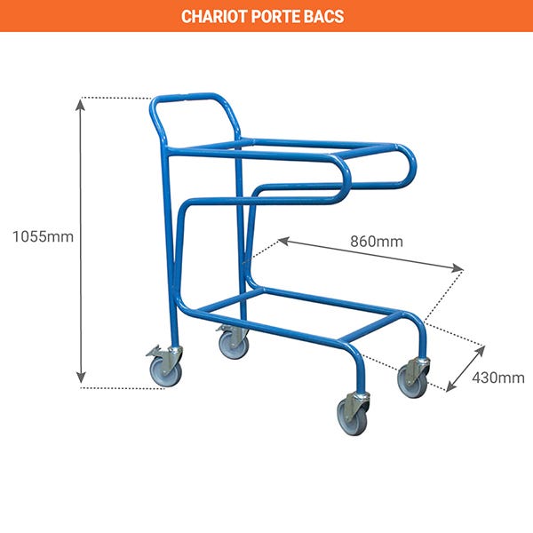 Chariot porte-bacs à couvercle - Charge max 100kg - 880000618 1