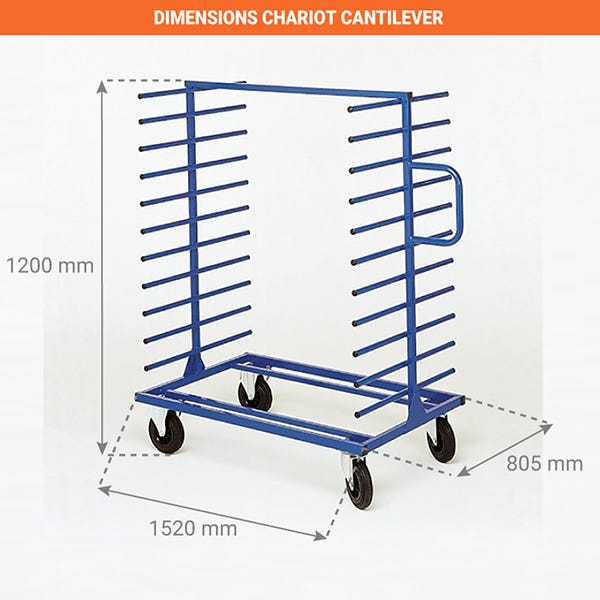 Chariot cantilever double face 2 montants - charge max 400kg - FAPN23D1N 1