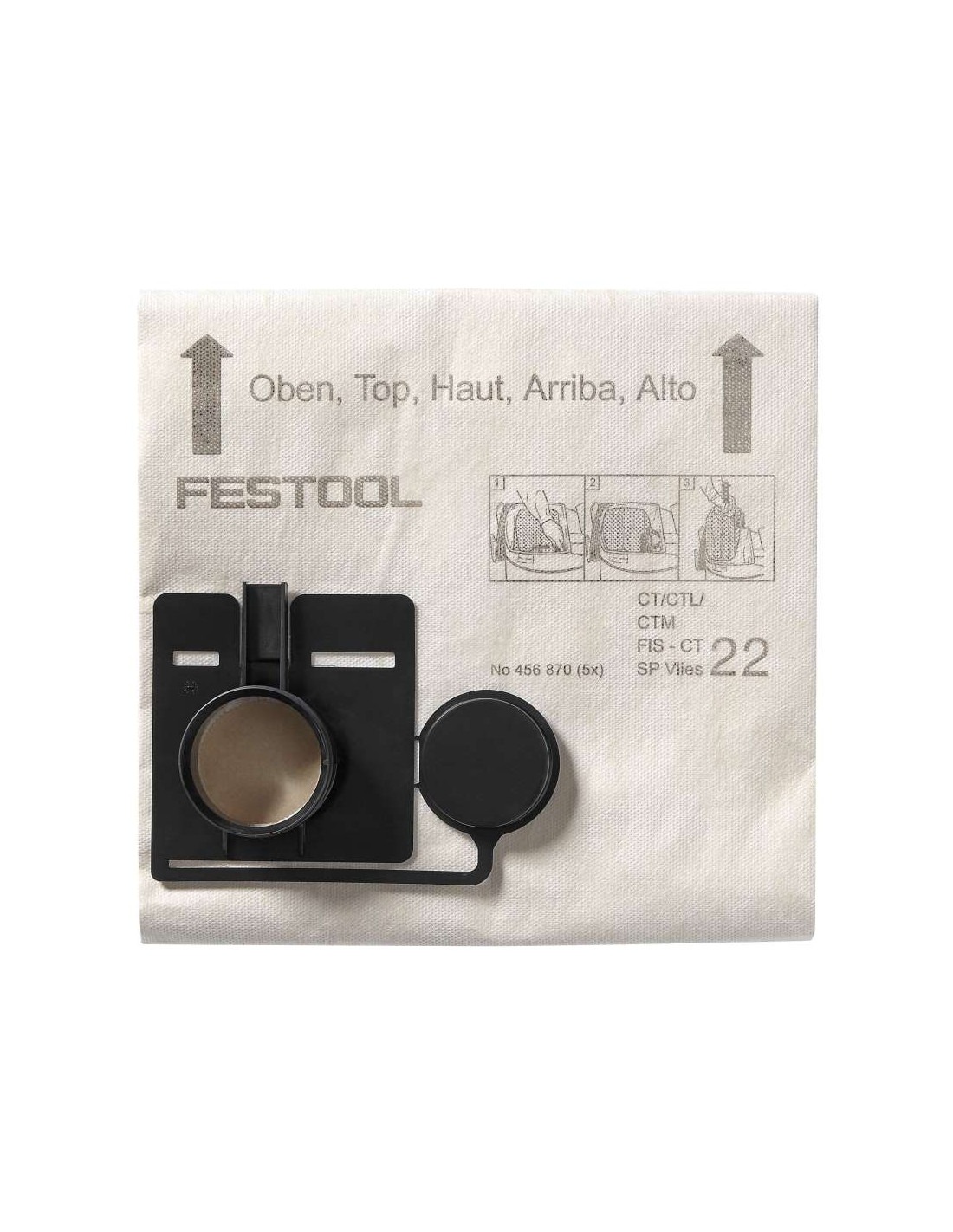 Sac filtre festool fis-ct 33 sp vlies - 5 pièces - 456871
