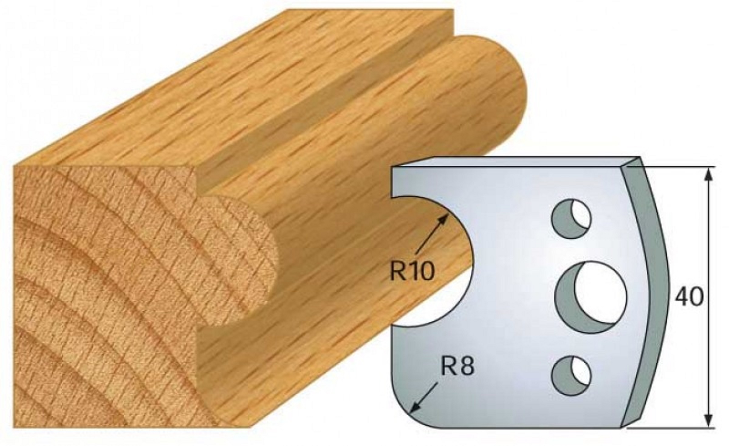 Fers 40mm 004 Boudin R=10mm