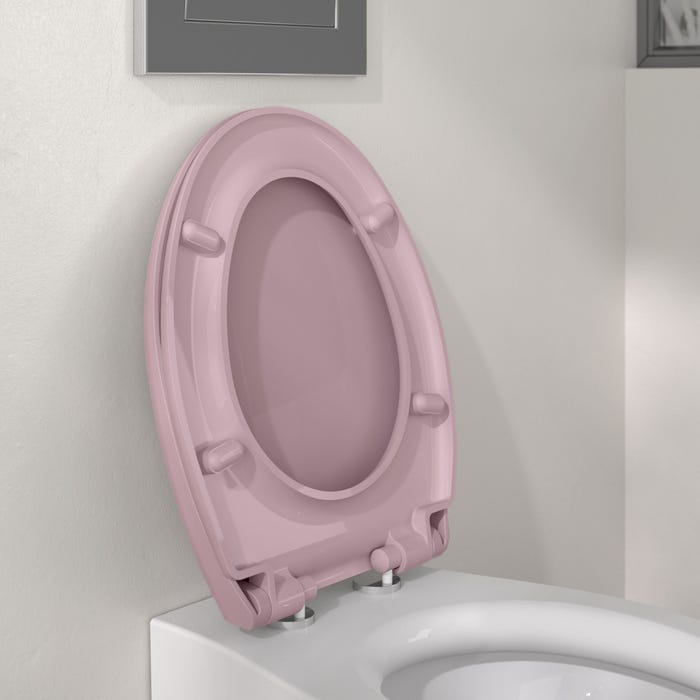 Abattant WC à  fermeture progressive et déclipsable BOREO rose poudré 2
