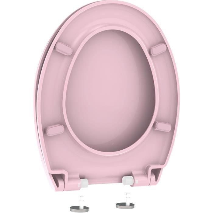 Abattant WC à  fermeture progressive et déclipsable BOREO rose poudré 7