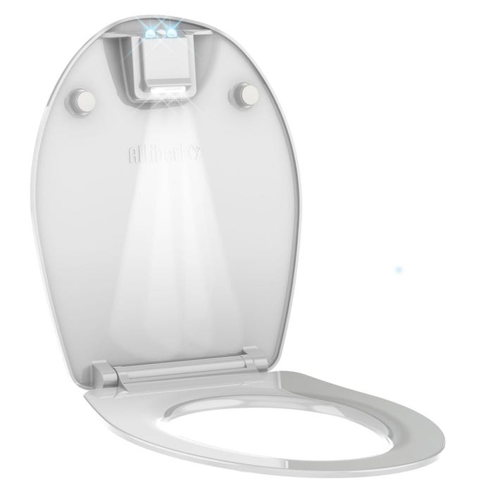 Abattant WC en thermodur avec éclairage LED NIGHTY 2 - blanc brillant - 37,2 x 6,7 x 46,5 cm - 0