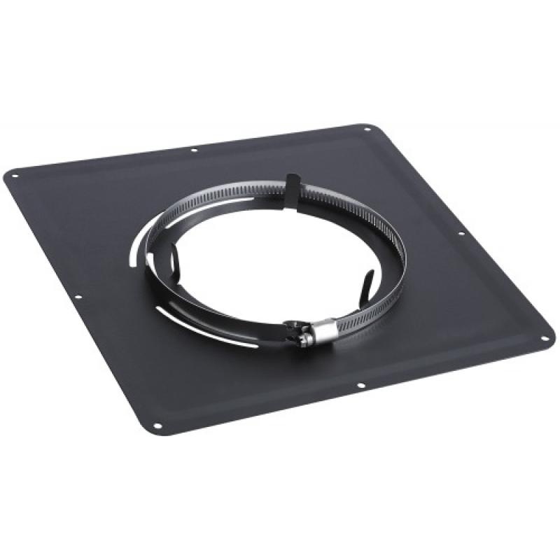 Plaque de propreté inox 400x400 mm émail noir mat Ø 139