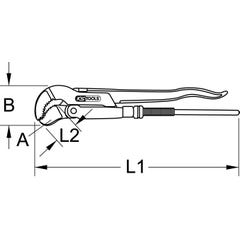 Clé serre-tubes à motif suédois 45 ° 2" 113.2000 KS Tools 4