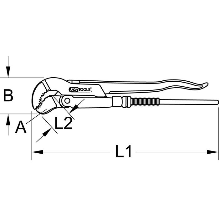 Clé serre-tubes à motif suédois 45 ° 2" 113.2000 KS Tools 4