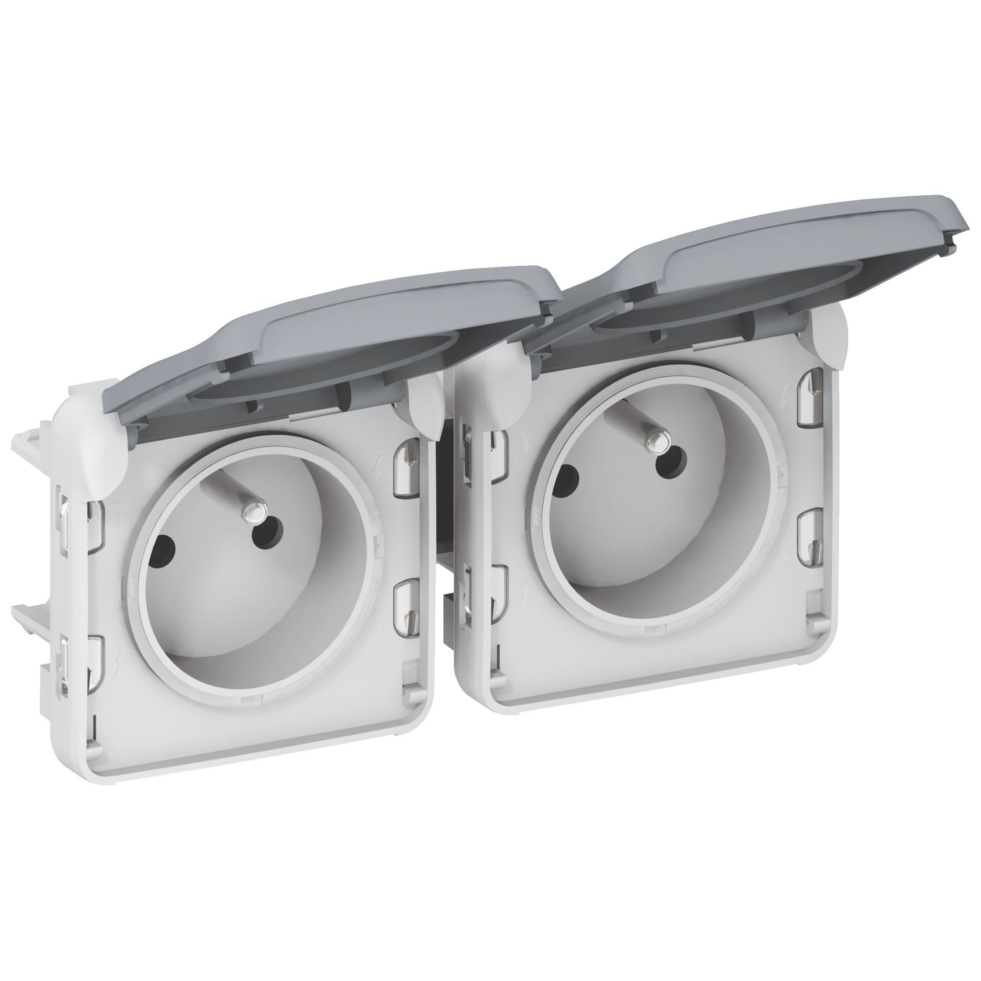 Prise de courant étanche 2 x 2 P + T PLEXO composable horizontale – LEGRAND - 069562
