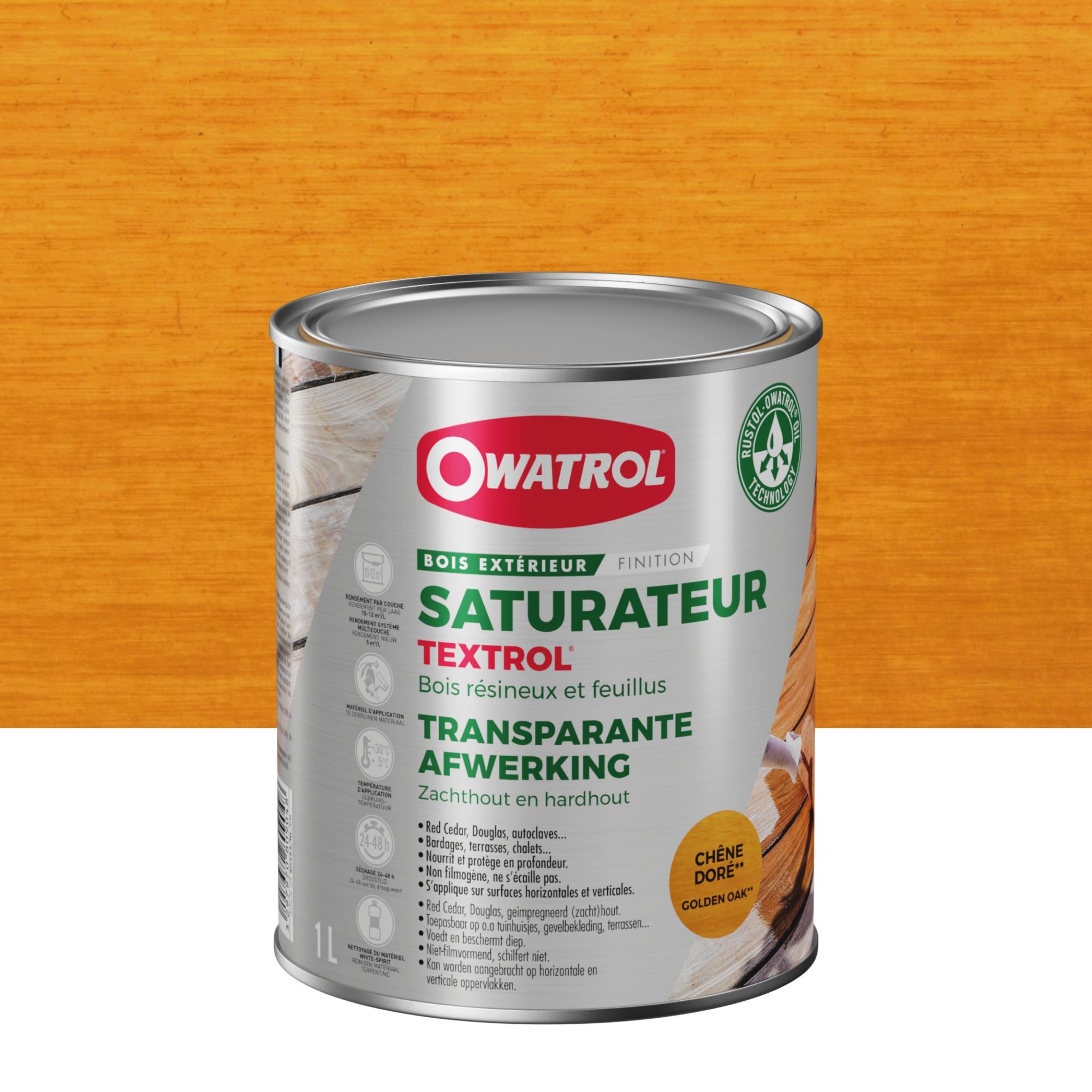 Saturateur extérieur bois résineux / Autoclaves Owatrol TEXTROL Chêne doré (ow11) 1 litre