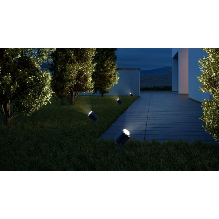 Projecteur extérieur à piquer Steinel Spot Garden anthracite, LED intégrée, 3000 K, jardin 1
