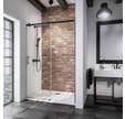 Schulte porte de douche coulissante en niche, 100 x 200 cm, profilé noir, verre 6 mm anticalcaire, style atelier industriel