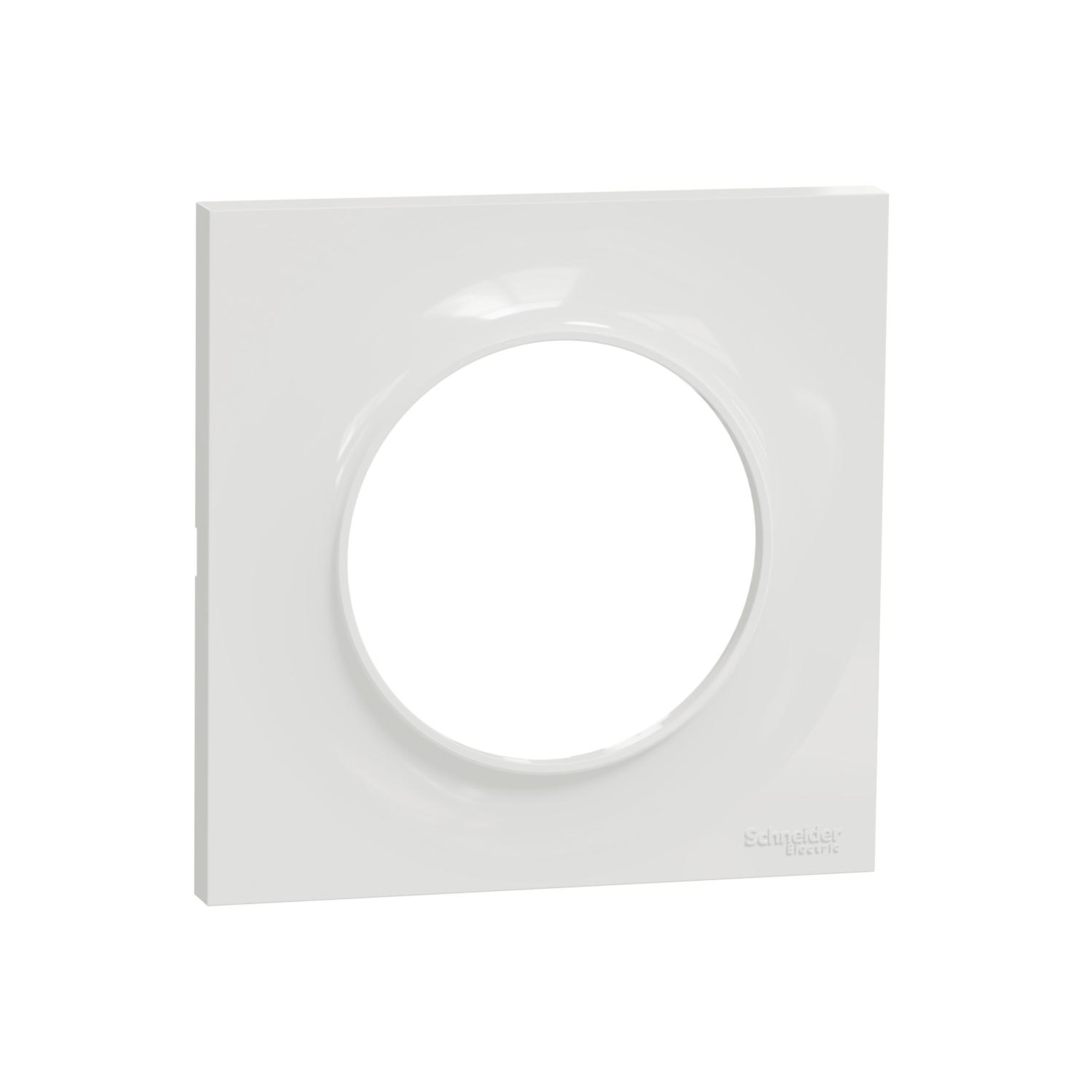 Plaque de finition Odace 1 poste blanc Schneider Electric