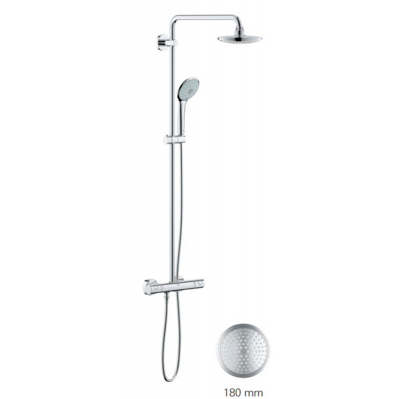 Grohe Euphoria System 180 Colonne de douche avec mitigeur thermostatique + accessoire anticalcaire WashBal offert (27296001)