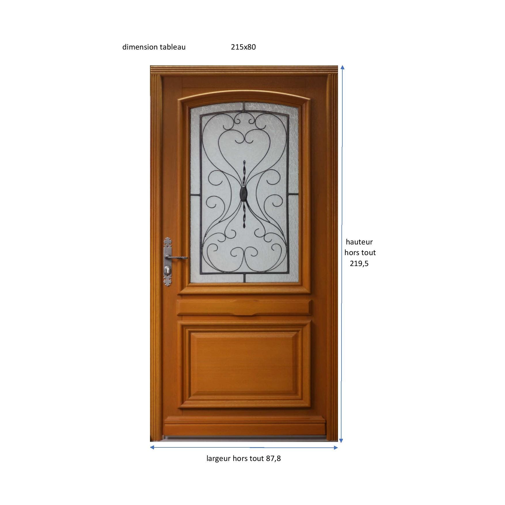 Porte d'entrée vitrée Ferji, H,215xl,80 p,gauche Côtes Tableau GD MENUISERIES 3