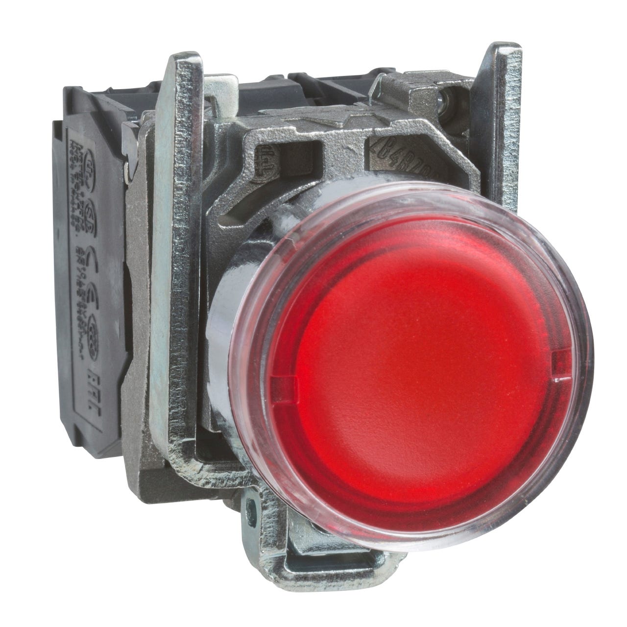 bouton poussoir lumineux - affleurant - 1no + 1nf - rouge - 230v - schneider xb4bw34m5 0