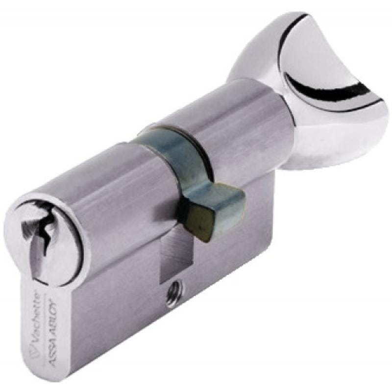 Cylindre double de sûreté à bouton 40 x B40 en laiton poli Profil européen s entrouvrant sur numéro UA1001 Série V5 3110 2