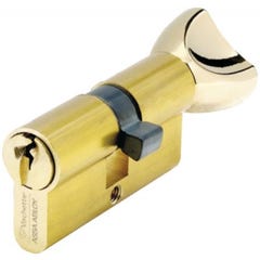 Cylindre double de sûreté à bouton 40 x B40 en laiton poli Profil européen s entrouvrant sur numéro UA1001 Série V5 3110